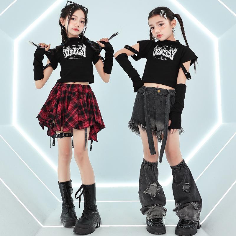 Girls' Trendy Street Jazz Dance Performance Costume for Kids