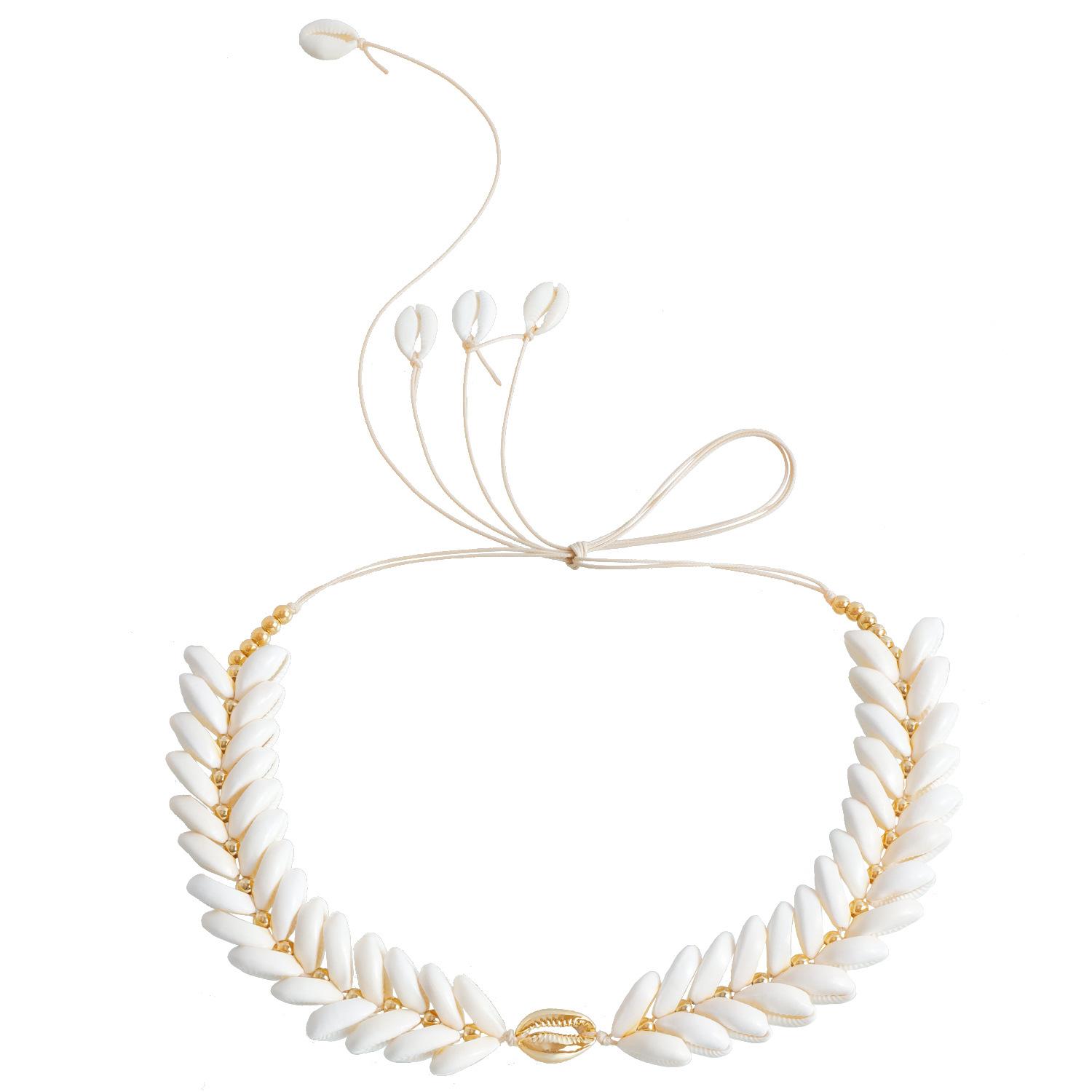 European and American seasonal new hand-woven natural shell tether waist chain adjustable summer beach leisure body chain