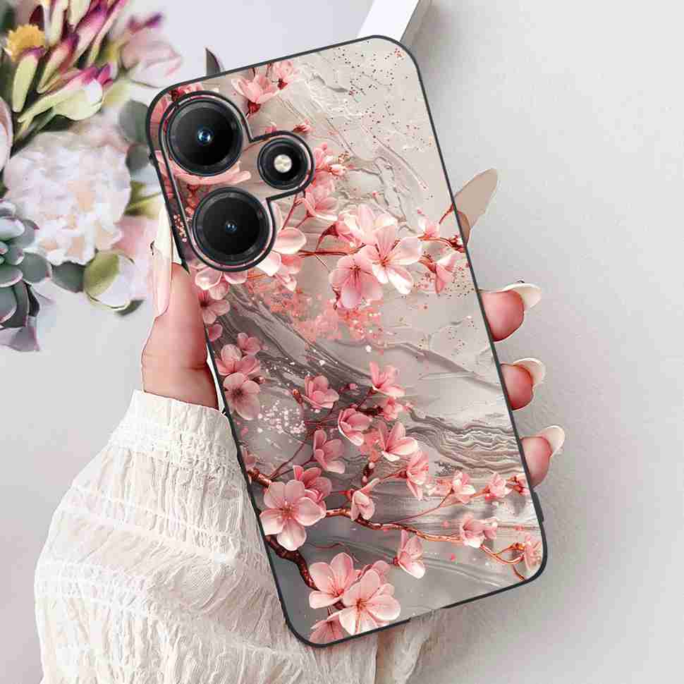For Infinix Hot 30i 6.56" Case Tiger Luxury Flower Butterfly Silicone Soft Black Cover For Infinix Hot30i 30I X669C Phone Cases