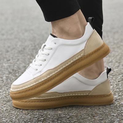 Mode Extérieur Homme Chaussures Décontractées Cuir Véritable Homme Lacets Sneakers de Conduite Tout-aller Chaussures Vulcanisées Homme Chaussures de Skate Respirantes