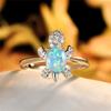 Hot-selling platinum green imported Opal turtle ring simple ins index finger ring jewelry