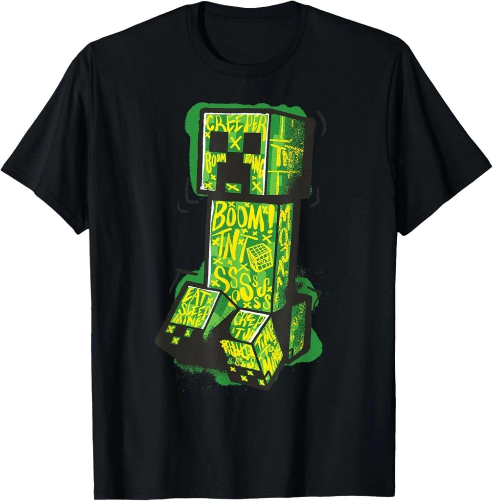 Minecraft Creeper Street Graffiti Fill T-Shirt