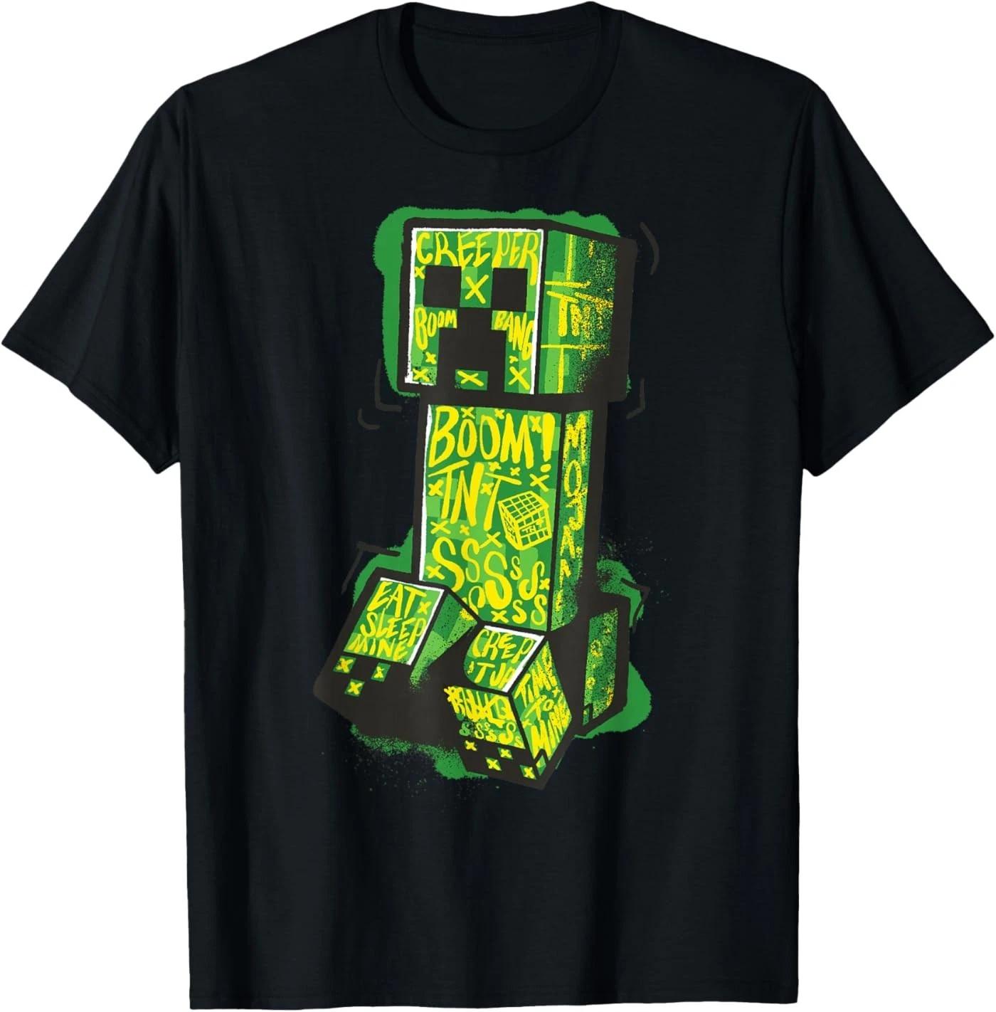Футболка с граффити Крипера из Minecraft XL