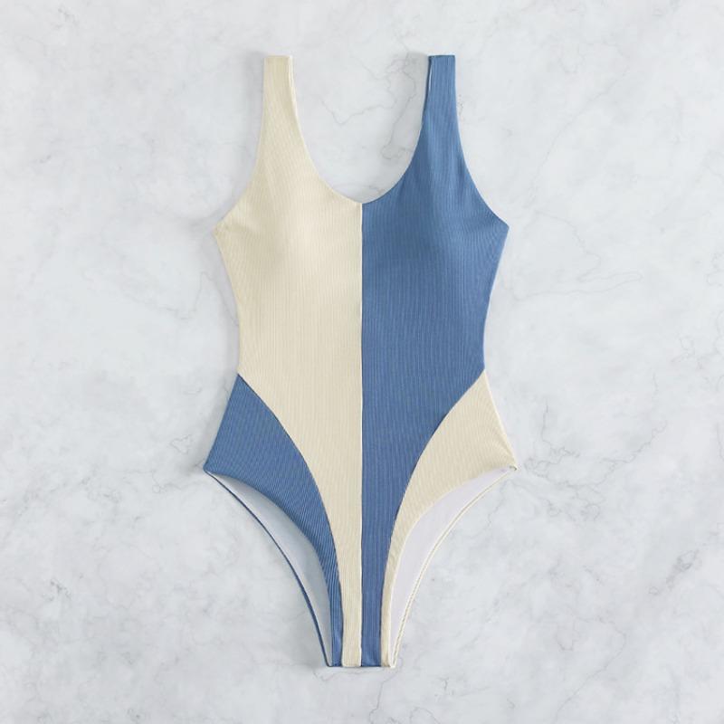 

Новый слитный контрастный купальник для женщин L белый