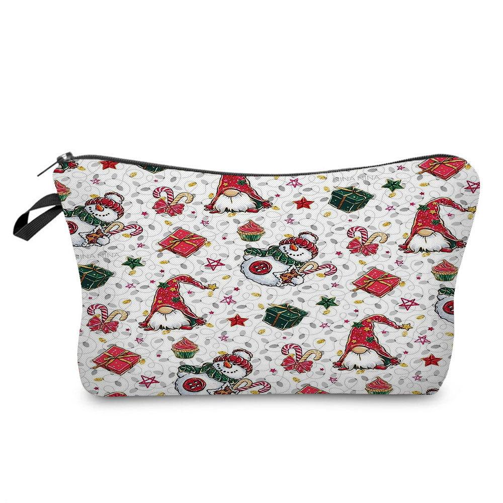 Women Snowman Print Cosmetic Bag Toiletries Organize Travel Storage Case 6766