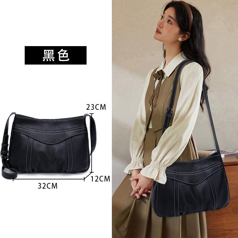 

Кожаная женская сумка Первый слой коровьей кожи сумка-мессенджер женская большая сумка женская сумка большая вместимость повседневная сумка через плечо чёрный