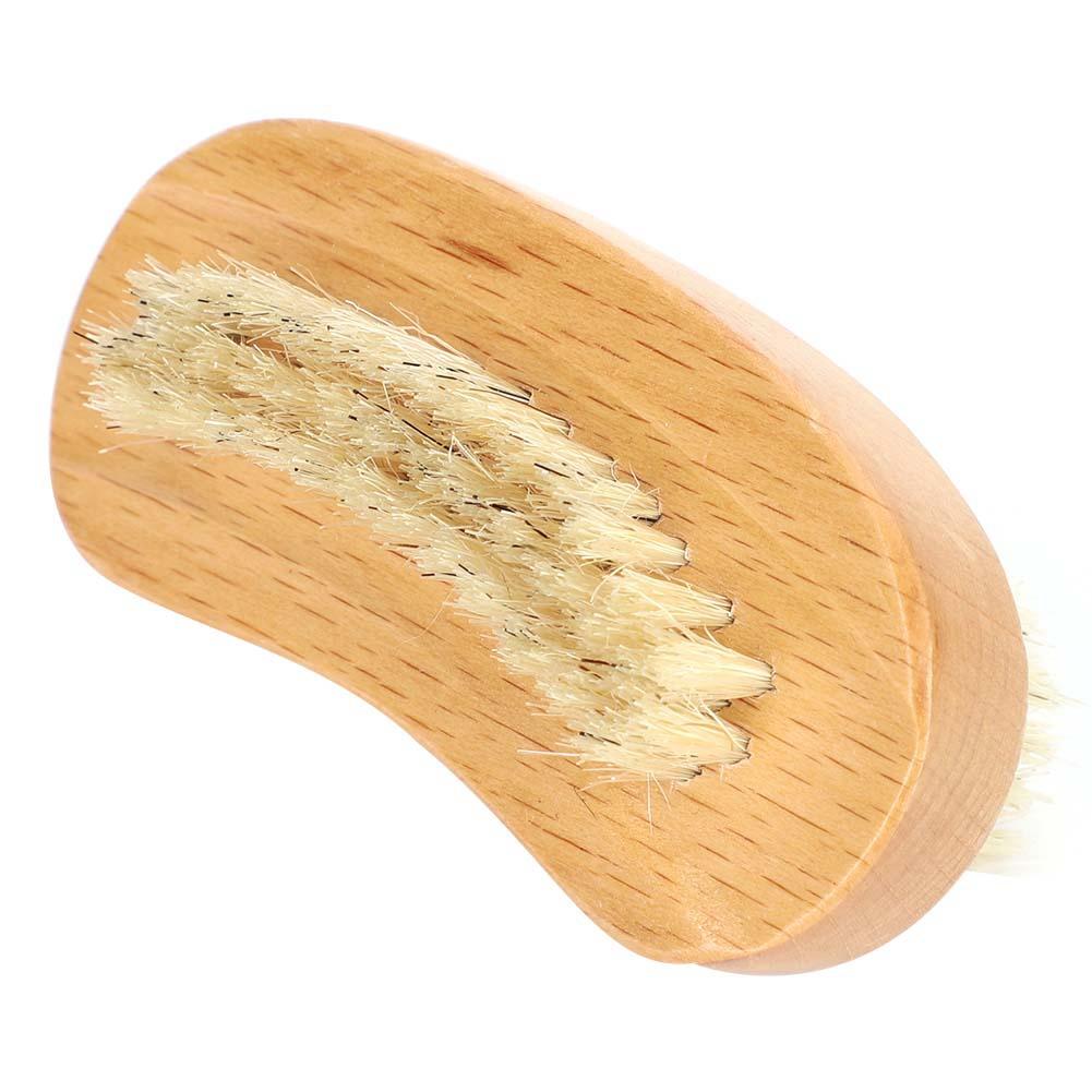 Double Sided Nail Brush, Beech Brush for Removing Dead Skin and Cleaning Cuticles, with Narrow and Wide Brush Sides for Salon