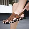 Big Size 46 Luxury Men Leather Slippers Sandals Comfortable Breathable Casual Shoes Men Fashion Sneakers Leisure Men Slippers Slides Footwear Male