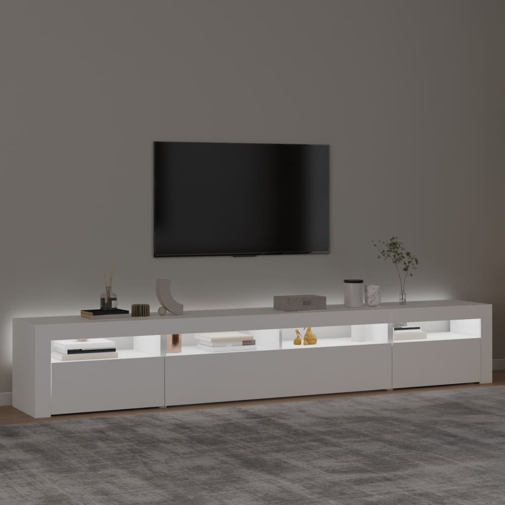 Vidaxl TV Cabinet with LED Lighting, White, 240X35X40 Cm