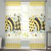 Bee Nest Eucalyptus Leaves Daisy Flower Yellow Voile Sheer Curtains Living Room Window Tulle Curtain Bedroom Drapes Home Decor