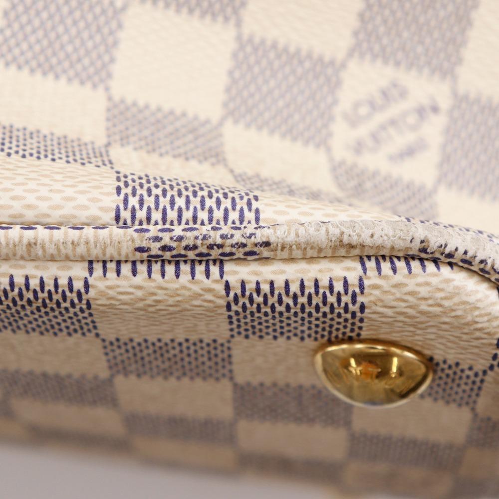 LOUIS VUITTON Calvi Tote Bag N41449 White Damier Azur Canvas Women Used
