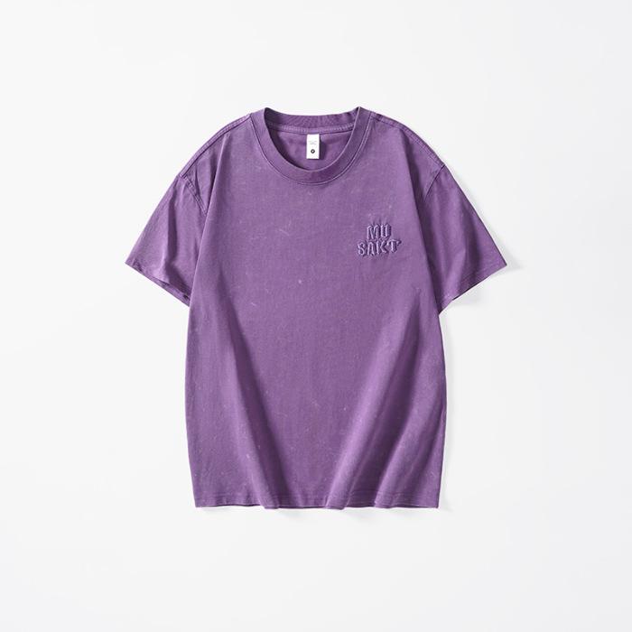 Новая летняя мужская футболка с коротким рукавом и принтом, больших размеров, свободная, в американском ретро-стиле, с рукавом до локтя M