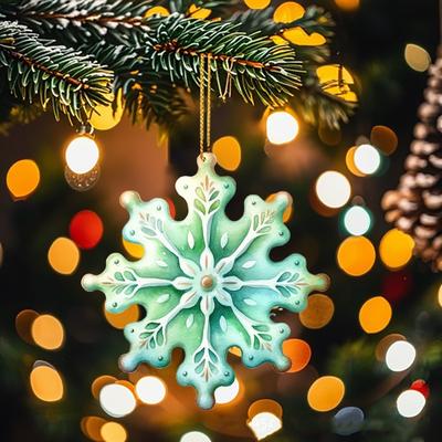 Tree Decoration Artistic Tree Hanging Christmas Ornament Lightweight Flat Pendant For Winter Festival Christmas Tree Family