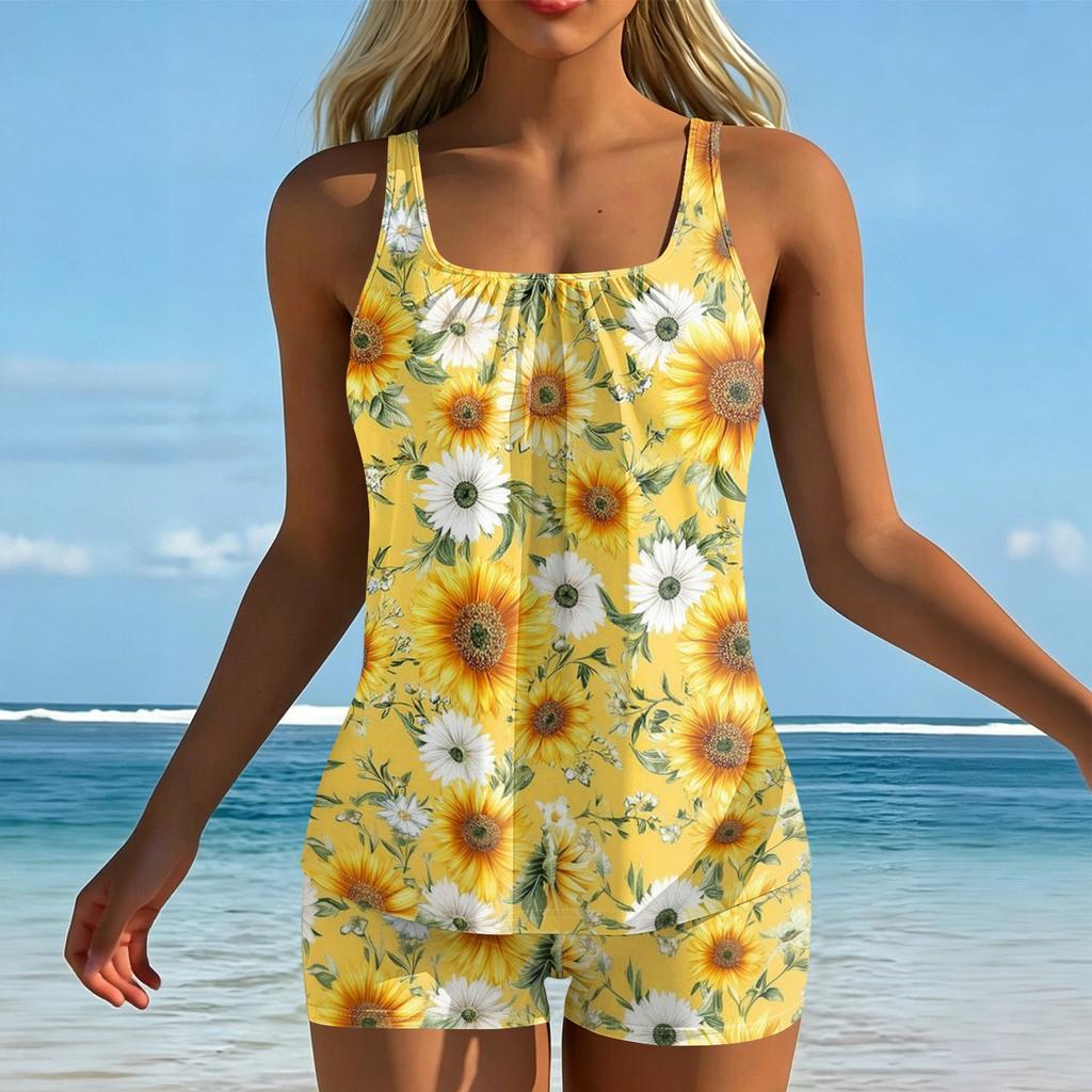 Women's Printed Split Swimsuit Sport Swimsuit Two-Piece Set