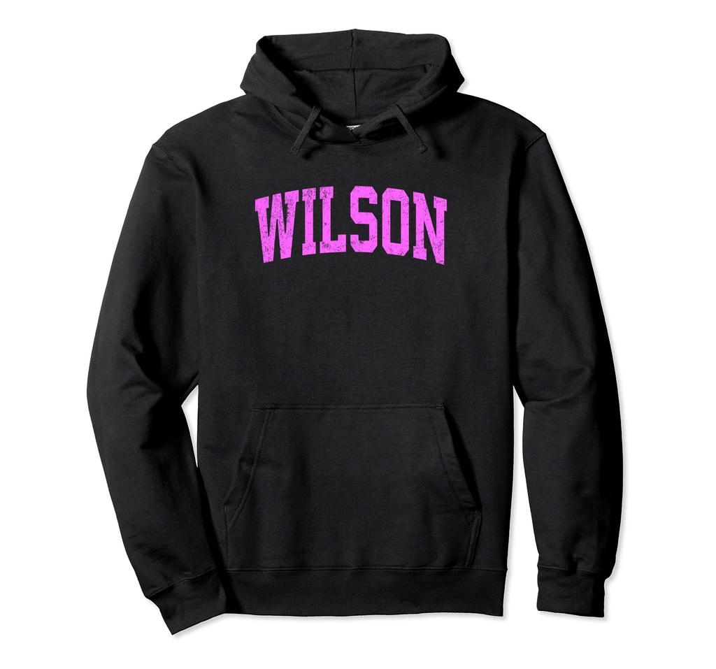 Wilson North Carolina NC Vintage Athletic Sports Pink Design Hoodie