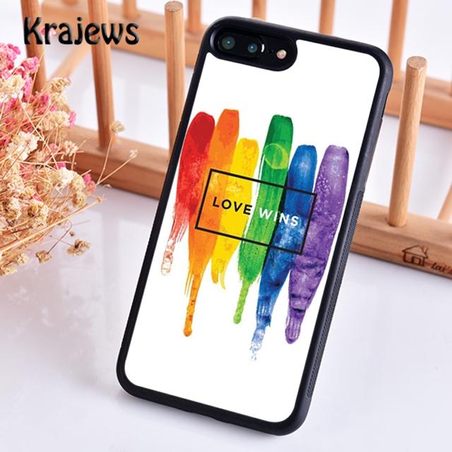 Krajews Gay Pride Flag LGBT Soft Phone Case Cover For iPhone 17 Air 16 15 14 plus 11 12 13 pro max Plus coque Fundas
