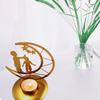 Unique Golden Aromatherapy Tray Elegant Desktop Candle Holder Metal Moon Candlestick  Photography