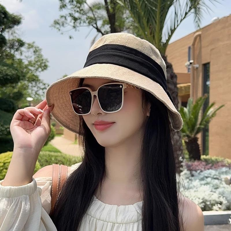 Japanese Big Hat Fisherman Hat for Women In Summer Casual and Versatile Color Blocking Thin Style Face-shading Small Sun Protection Basin Hat