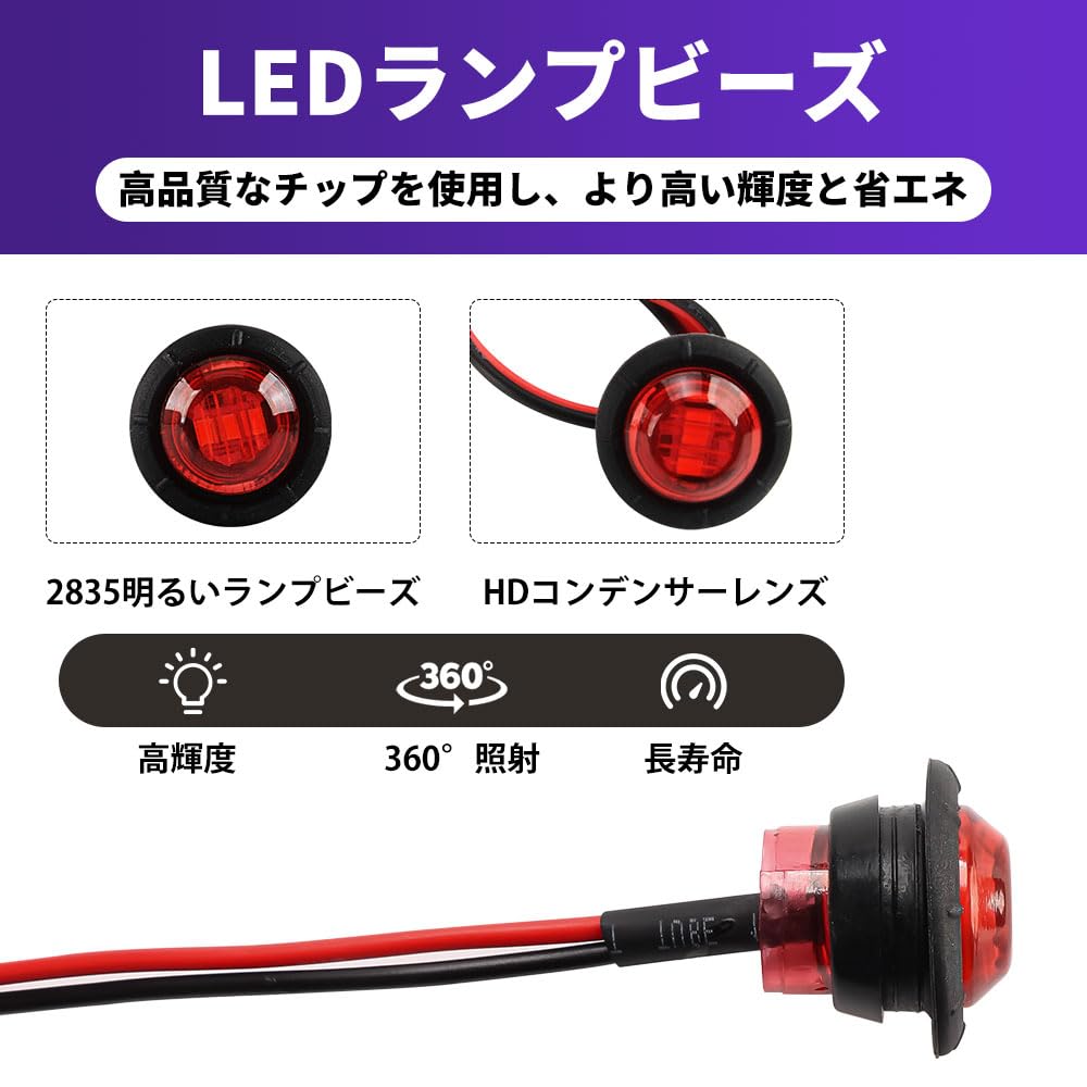 Truck LED Side Light Marker Lamp 12V-24V Side Marker Cowl