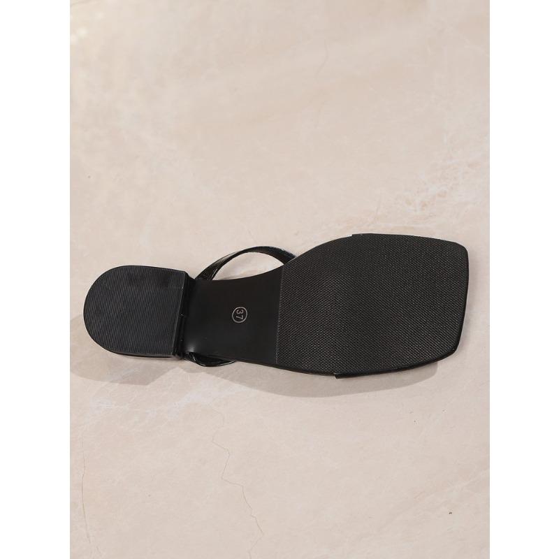 Nieuwe Zomer Lage Hak Teen Sandaal Plus Size Strand Schuifsandalen