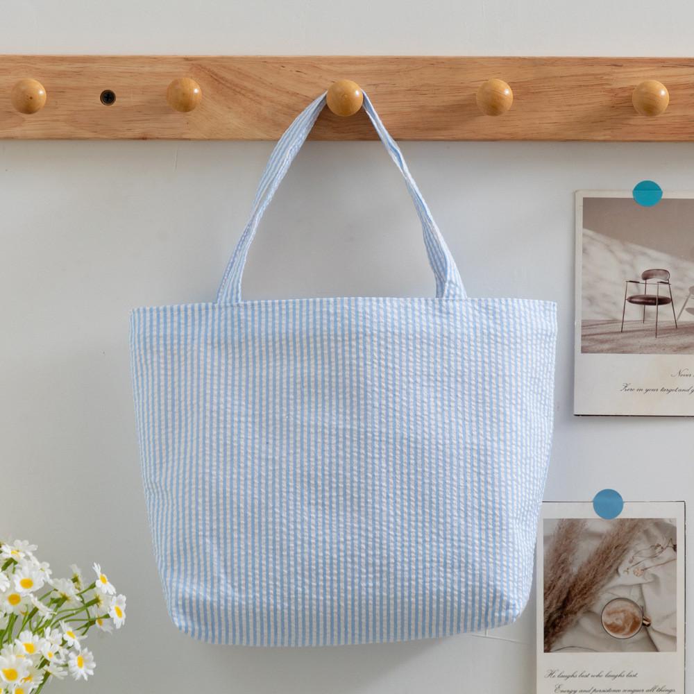 Striped Bag For Women Large Capacity Retro Casual Polyester Fashion Handbag For Daily Use