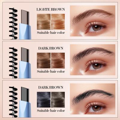 Wasserfester, natürlicher Augenbrauenstift mit Doppelkopf, 0,4 g, Fixier-Make-up, wischfester Augenbrauenstiftpinsel