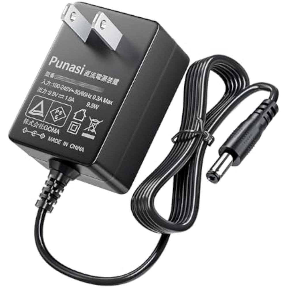 Punasi Casio Label Writer PSE Certified NameLand AC Adapter AD-E95100LJ AC Adapter 9.5V 1A Charge...