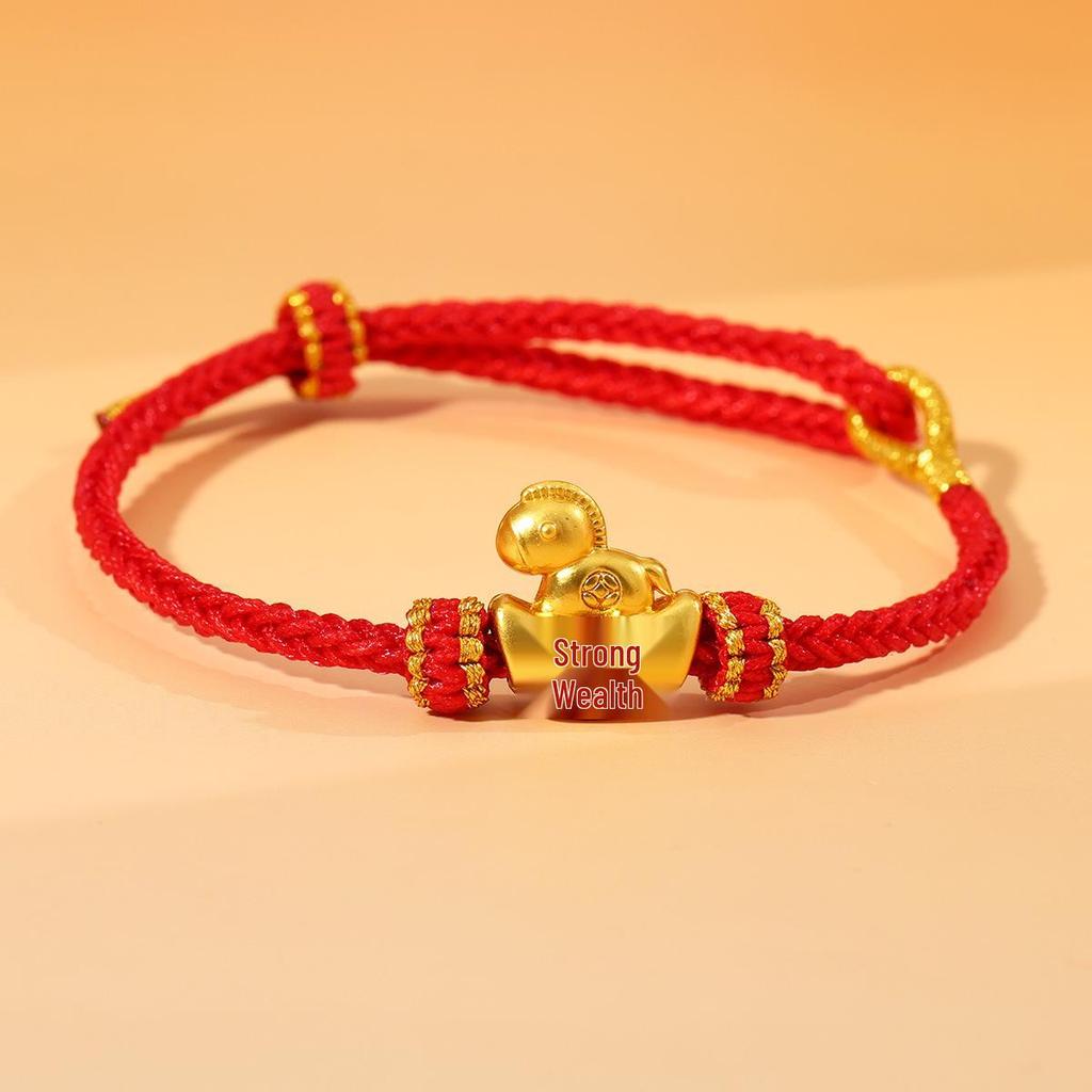 Year of the Horse Zodiac Bracelet - Red String Handmade Couples Charm for Men and Women, New Year Gift Jewelry