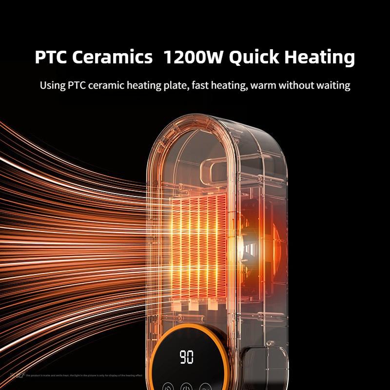 1200W High Power Electric Heater Winter Home Office Desktop Heating Fan Ceramic PTC Heating Small Warm Air Blower