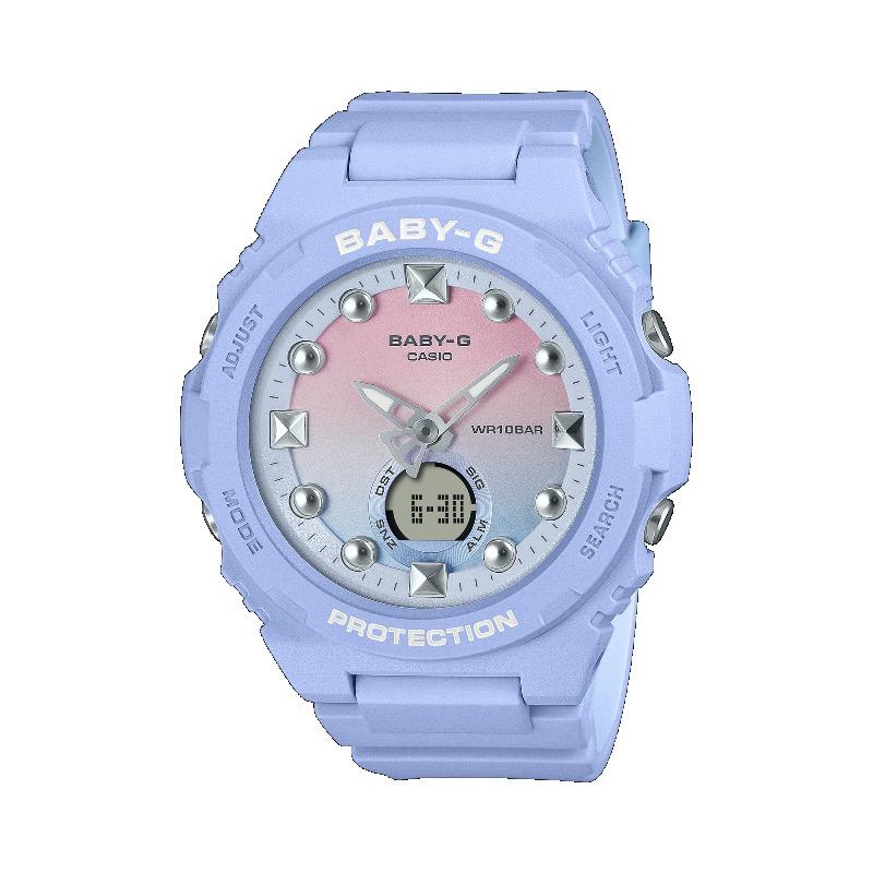 Casio Men s Resin 100M Water Resistant Analog Shock Resistant Quartz Watch BGA-320-2A1 синий