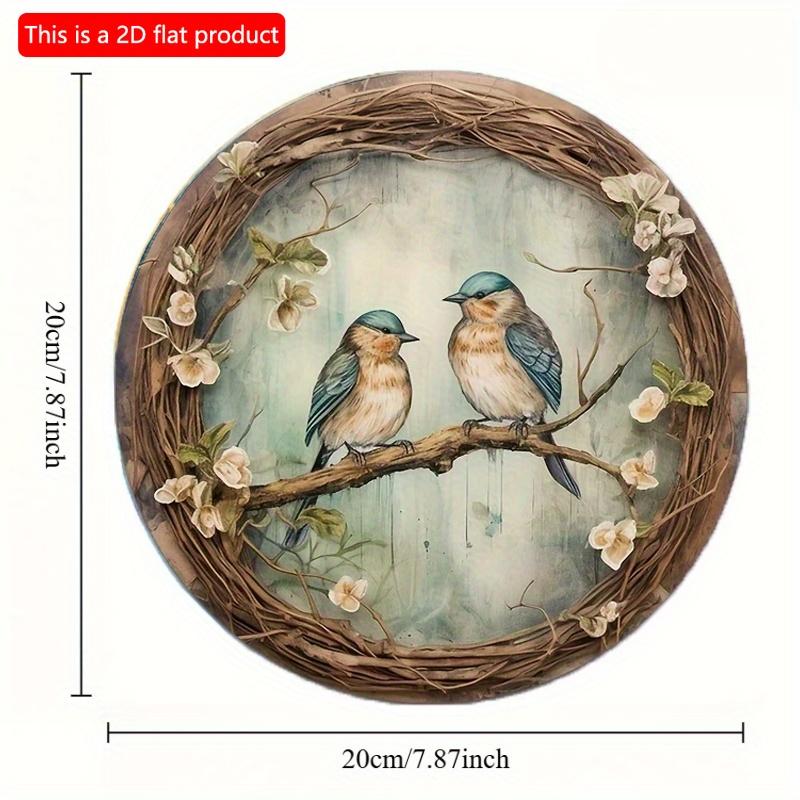 2d Flat 20*20cm, Round Wooden Swallow Sign, Entrance Decor Gift, Add Rustic Charm To Home, Kitchen, Garden, or Office.