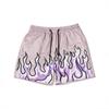 Herren locker und atmungsaktiv Shorts, Badeshorts, lila Flammenmuster lässige Shorts