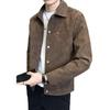 2024 Men's Suede Punk Jacket with Turn-Down Collar - Spring/Autumn Trendy High-End Coat