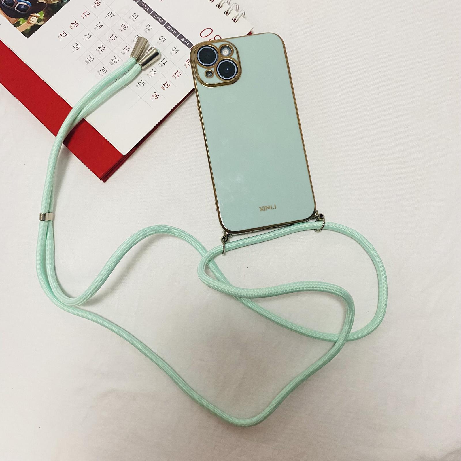 

Lanyard Necklace Plating Phone Case For OPPO Find X2 Neo X3 Lite X5 X6 Pro F9 F11 F19 F21 Pro F23 5g Soft Back Cover For Find X3 NEO&Case & Strap