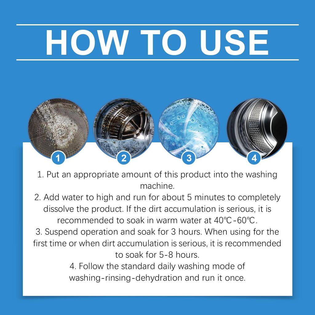Pralka Odplamiacz Proszek do Czyszczenia Usuwa Brud i Zapachy Zbiornik Pralki Czyszczenie Domowe Świeży Wielofunkcyjny