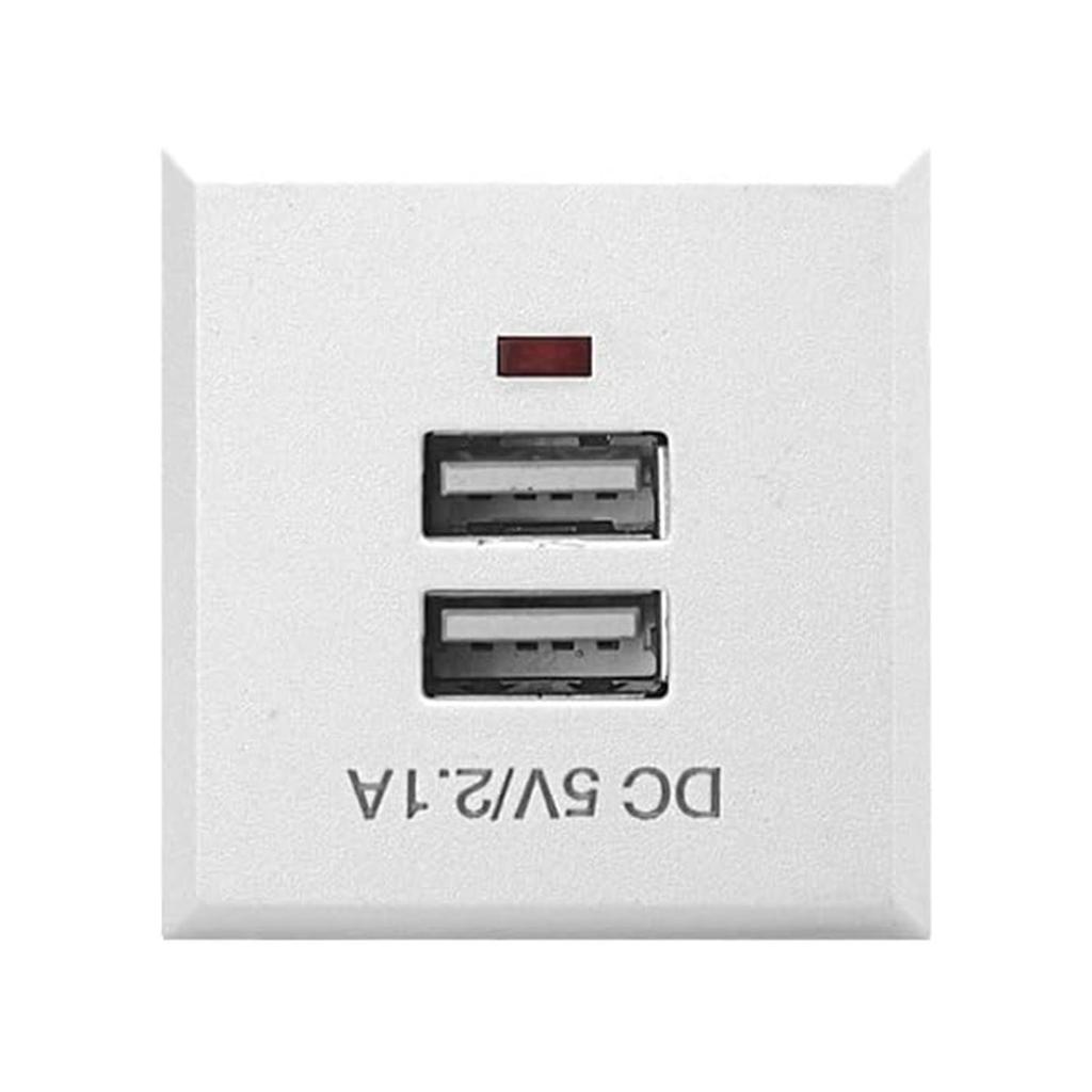 5V 2.1A Double USB Power Socket Embedded Double USB Desktop Receptacle Charging Power Panel Module Outlet Replacement