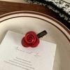 Korean Rose Flower Hair Duckbill Clip Acetic Acid Small Flower Side Clip Simple Temperament Bangs Hairpin Styling Accessories