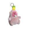 Cute Pink Pp Cotton Capybara Keychain Short Plush Bubble-blowing Animal Charm