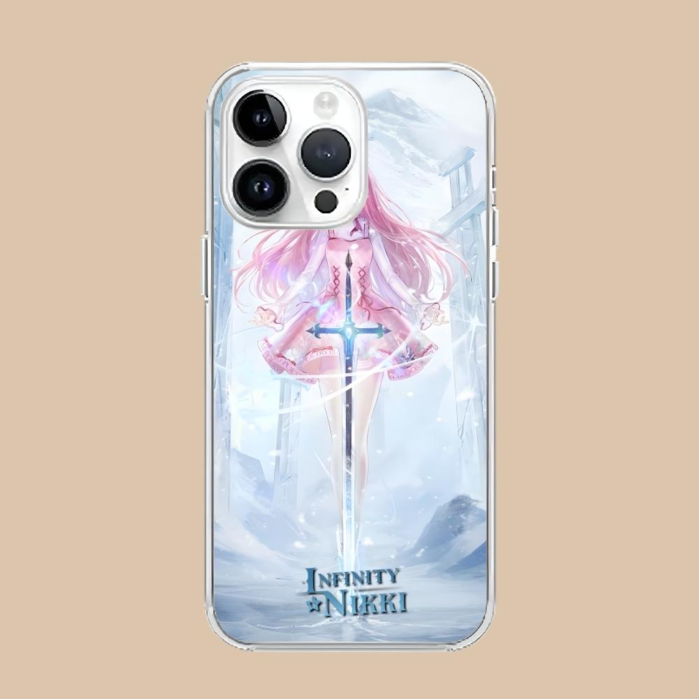 Mobilní pouzdro Infinity Nikki pro chytrý telefon iPhone 16 15 14 13 12 11 X XR XS 8 Pro Max Plus Mini Průhledný kryt