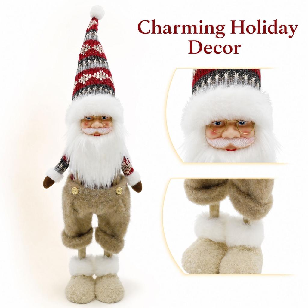 Festive Christmas Tree Santa and Snowman Doll Ornaments, Cute Holiday Decorations for Home and Party