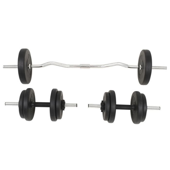 VidaXL Ensemble Haltère Barres d'Haltères 30 kg Exercice Poids Entraînement 91400