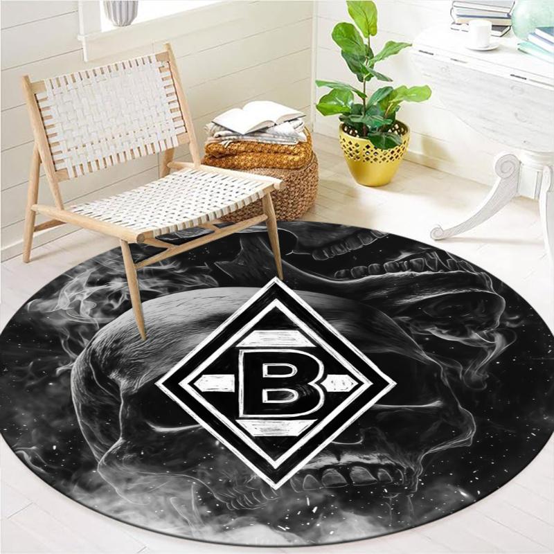 Borussia Mönchengladbach Round Area Rug,Carpet Rug for Living Room Bedroom Sofa Playroom Decor,Non-slip Floor Mat