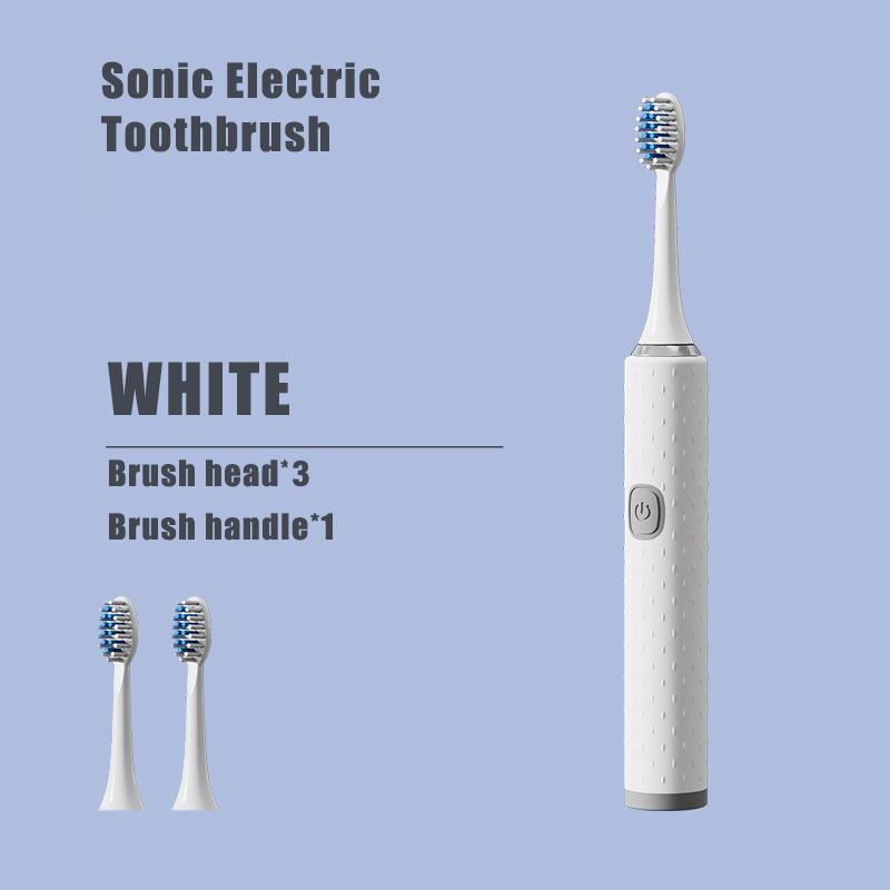 Elektrický zubní kartáček s měkkými štětinami DuPont kartáčková hlavice IPX7 Vodotěsný, bateriově napájený přenosný sonický zubní kartáček Specialized pro dospělé