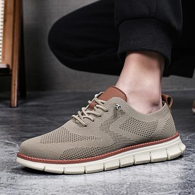 Große Größe 48, britische Brock-Freizeitschuhe für Herren, modischer Trend, atmungsaktives, leichtes Sport-Loafer-Obermaterial aus Flywoven