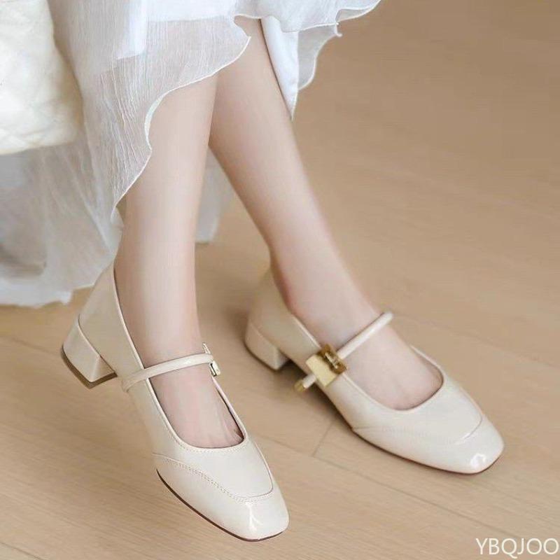Fashion Fashionable retro style shoes shallow mouth casual comfortable versatile single shoes new square toe single shoes for women