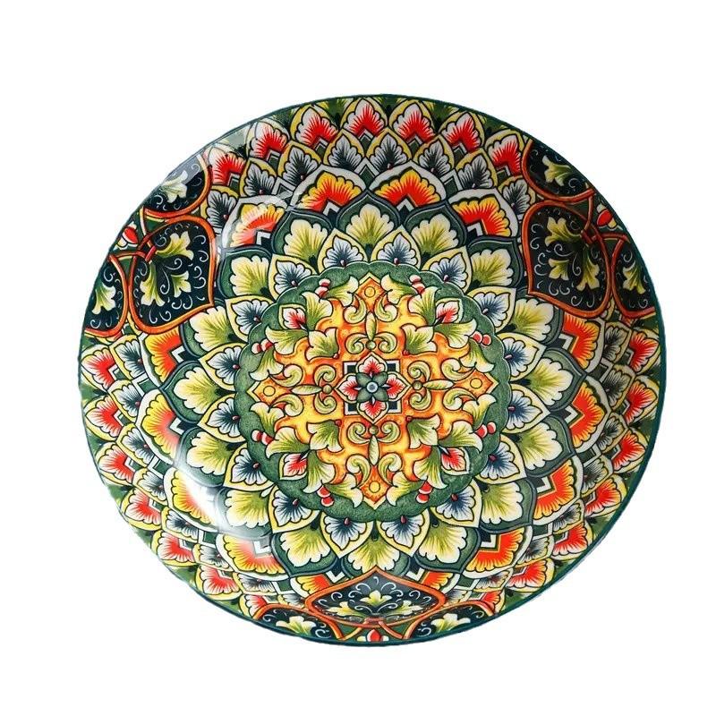 Handmade Ceramic Dinnerware Set Boho Moroccan Style Multicolor Gift Set Plates & Bowls Colorful Ceramic Plates