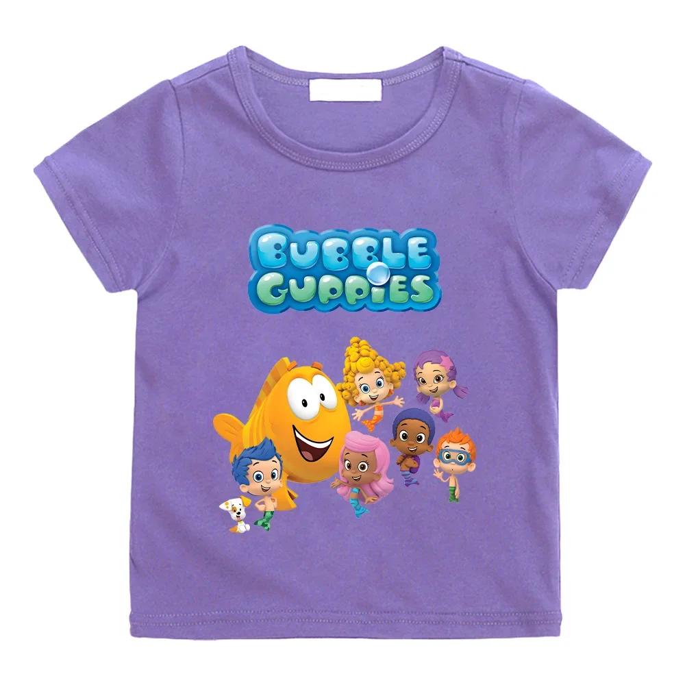 

Bubble Guppies T-shirts Children s Cotton Tshirts Boys Girls Tees Kawaii Kids Tshirt Short Sleeve Top Funny Fashion Tees Clothes 100 фиолетовый