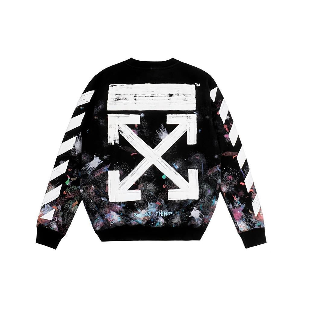 Off-White Galaxy Brushed Print Sweatshirt 'Black' Men's OMBA003F176190309901