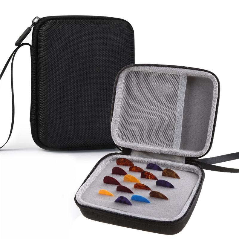 Guitar Pick Holder Case,Guitar Plectrums Bag Case with 15 Picks Pick Organizer