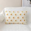 Chic Floral Cushion Cover Daisy Floral 45x45cm White Embroidery Pillow Cover Soft Cozy for living room